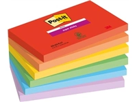 Een Post-it Super Sticky notes Playful, 90 vel, ft 76 x 127 mm, geassorteerde kleuren, pak van 6 blokken koop je bij best4office