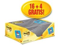 Een Post-it Notes, 100 vel, ft 76 x 127 mm, geel, pak van 16 blokken + 4 gratis koop je bij best4office