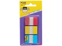 Een Post-it Index Strong, ft 25,4 x 38 mm, set van 3 kleuren (rood, geel en blauw), 22 tabs per kleur koop je bij best4office