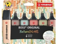 Een STABILO BOSS ORIGINAL NatureCOLORS markeerstift, etui van 6 stuks, assorti koop je bij Muys Kantoor & Kado