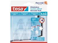 Een Tesa klevende Haak voor Transparant en Glas, draagvermogen 200 g, blister van 5 stuks koop je bij Muys Kantoor & Kado