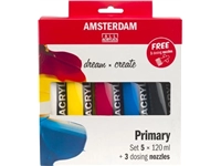 Een Amsterdam acrylverf primair 120 ml, 5 tubes + 3 tuiten koop je bij best4office