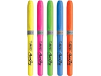 Een Bic markeerstift Highlighter Grip, blister van 5 stuks in geassorteerde kleuren koop je bij Muys Kantoor & Kado