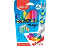 Een Maped viltstift Color'Peps Magic, etui van 10 stuks in geassorteerde kleuren en 2 magic stiften koop je bij Muys Kantoor & Kado