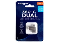 Een Integral 360-C Dual USB-C & USB 3.0 stick, 256 GB koop je bij best4office