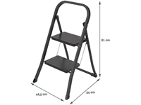 Een Brasq trapladder SL200, metaal, zwart, 2 treden koop je bij best4office