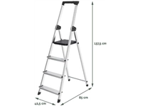 Een Brasq trapladder SL400, aluminium, zilver, 4 treden koop je bij best4office