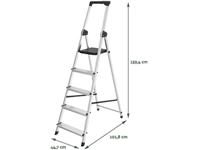 Een Brasq trapladder SL500, aluminium, zilver, 5 treden koop je bij best4office