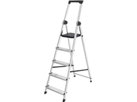 Een Brasq trapladder SL500, aluminium, zilver, 5 treden koop je bij best4office