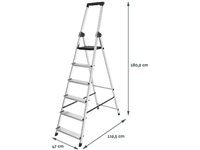 Een Brasq trapladder SL600, aluminium, zilver, 6 treden koop je bij best4office