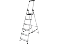 Een Brasq trapladder SL600, aluminium, zilver, 6 treden koop je bij best4office