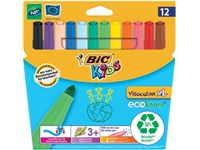 Een Bic Kids Viltstift Visacolor XL Ecolutions 12 stiften in een kartonnen etui koop je bij Muys Kantoor & Kado