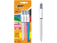 Een Bic Colours Shine 4-kleurenbalpen, medium, klassieke inktkleuren, blister van 3 stuks koop je bij best4office