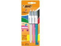 Een Bic Colours Shine 4-kleurenbalpen, medium, klassieke inktkleuren, blister van 3 stuks koop je bij best4office