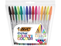 Een Bic balpen Cristal Multicolour, etui van 15 stuks in geassorteerde kleuren koop je bij Muys Kantoor & Kado