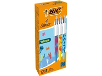 Een Bic Colours Velours 4-kleurenbalpen, medium, klassieke inktkleuren, doos van 12 stuks koop je bij Muys Kantoor & Kado