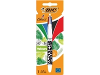 Een Bic Colours Velours 4-kleurenbalpen, medium, klassieke inktkleuren, verschillende motieven, op blister koop je bij Muys Kantoor & Kado