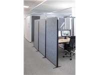 Een MAULcocoon scheidingswand, ft 100x180 cm, grijs, frame antraciet, voet koop je bij best4office