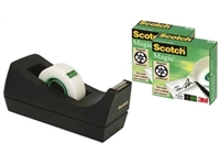 Een Scotch plakbandafroller C38 zwart, inclusief 3 rolletjes (19 x 33 mm) koop je bij best4office