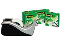 Een Scotch plakbandafroller C60 zilver + 4 rollen Magic Tape koop je bij best4office