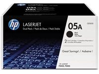 Een HP toner 05A, 2 300 pagina's, OEM CE505D, zwart, duopack koop je bij Muys Kantoor & Kado