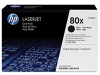 Een HP toner 80X, 6 900 pagina's, OEM CF280XD, zwart, duopack koop je bij Muys Kantoor & Kado