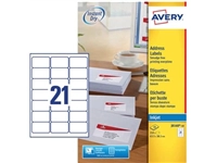 Een Avery J8160-10 adresetiketten ft 63,5 x 38,1 mm (b x h), 210 etiketten, wit koop je bij best4office