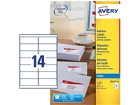 Een Avery J8163-10 adresetiketten ft 99,1 x 38,1 mm (b x h), 140 etiketten wit koop je bij best4office