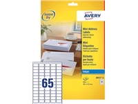 Een Avery J8651-10 mini etiketten ft 38,1 x 21,2 mm (b x h), 650 etiketten, wit koop je bij best4office