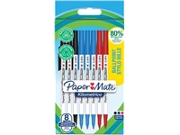 Een Paper Mate balpen Kilometrico, medium, blister van 8 stuks, assorti koop je bij Muys Kantoor & Kado