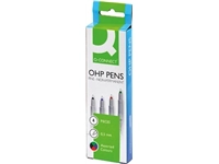 Een Q-CONNECT OHP marker, non permanent, fijn, set van 4 stuks in geassorteerde kleuren koop je bij Muys Kantoor & Kado