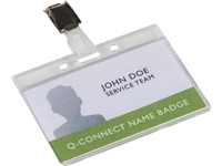 Een Q-CONNECT badge met clip 85 x 54 mm koop je bij best4office