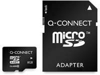 Een Q-CONNECT microSD geheugenkaart, met SD-adaptor, 8 GB koop je bij best4office