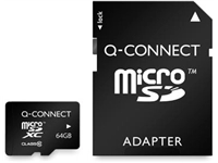 Een Q-CONNECT microSD geheugenkaart, met SD-adaptor, 64 GB koop je bij best4office