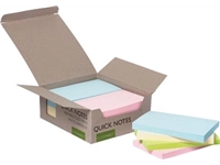 Een Q-CONNECT Quick Notes Recycled pastel, ft 76 x 127 mm, 100 vel, doos van 12 stuks in geassorteerde kleure koop je bij best4office