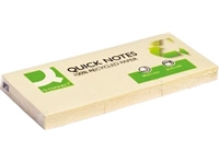 Een Q-CONNECT Quick Notes Recycled, ft 38 x 51 mm, 100 vel, pak van 3 blokken, geel koop je bij best4office