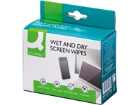 Een Q-CONNECT Wet & Dry beeldschermreinigingsdoekjes, doos van 20 paar (1 Wet en 1 Dry) koop je bij best4office