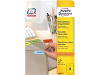 Een Avery afneembare gekleurde etiketten ft 99,1 x 38,1 mm (b x h), 280 stuks, 14 per blad, geel koop je bij best4office