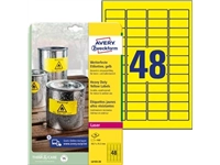 Een Avery Etiketten Heavy Duty ft 45,7 x 21,2 mm geel koop je bij Muys Kantoor & Kado