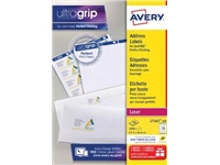 Een Avery L7161, Adresetiketten, Laser, Ultragrip, wit, 100 vellen, 18 per vel, 63,5 x 46,6 mm koop je bij best4office