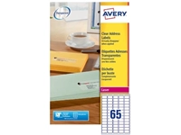 Een Avery L7551-25 adresetiketten ft 38,1 x 21,2 mm (b x h), 1.625 etiketten, transparant koop je bij best4office