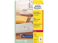 Een Avery transparante etiketten QuickPEEL ft 99,1 x 38,1 mm (b x h), 350 stuks, 14 per blad koop je bij best4office