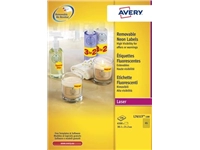 Een Avery afneembare neon etiketten ft 38,1 x 21,2 mm (b x h), doos van 100 blad, 6500 stuks, neongeel koop je bij best4office