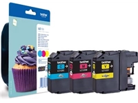 Een Brother inktcartridge, 600 pagina's, OEM LC-123RBWBP, 3 kleuren koop je bij Muys Kantoor & Kado