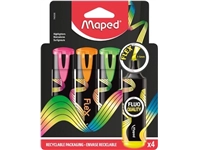 Een Maped Fluo'Peps Flex markeerstift, assorti, doosje van 4 stuks koop je bij Muys Kantoor & Kado