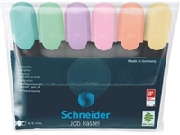 Een Schneider markeerstift Job 150, etui van 6 stuks in geassorteerde pastelkleuren koop je bij Muys Kantoor & Kado