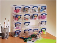 Een Really Useful Box muurkubus met 16 opbergdozen van 0,3 liter, transparant koop je bij best4office