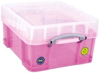 Een Really Useful Box opbergdoos 18 liter XL, transparant roze koop je bij best4office