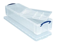 Een Really Useful Box opbergdoos 22 liter met 2 dividers, transparant koop je bij best4office