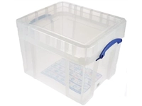 Een Really Useful Box opbergdoos 35 liter XL, transparant, voor het opbergen van medium LP's koop je bij best4office